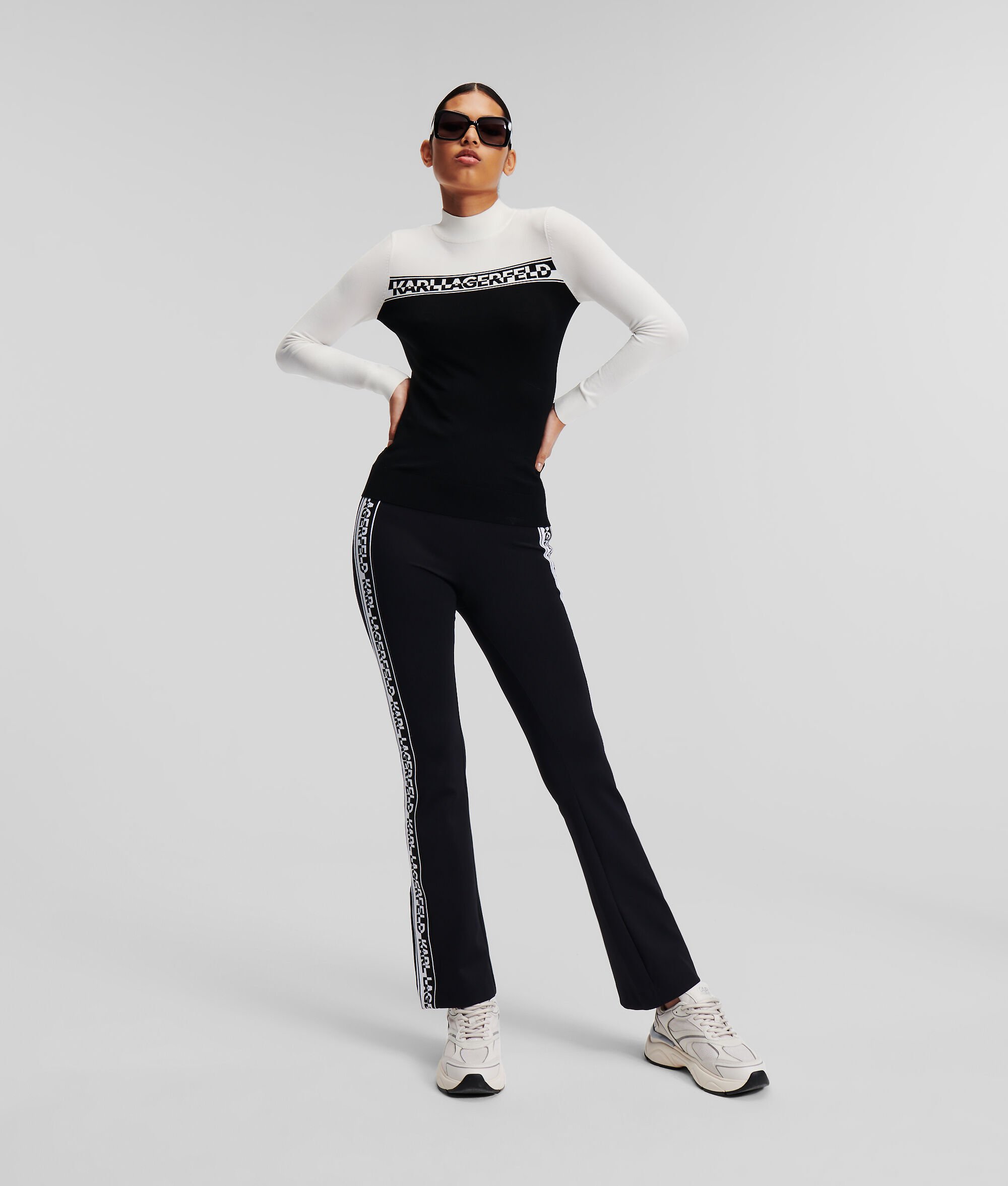 (image for) Chic Karl Logo Lightweight Turtleneck Jumper